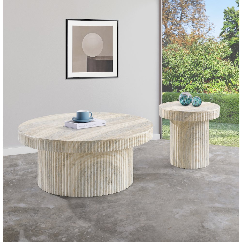Legatto Travertine Travertine Finish Concrete Coffee Table