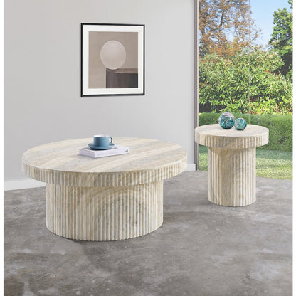 Legatto Travertine Travertine Finish Concrete Coffee Table