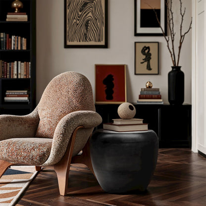 Capsule Black Aluminum End Table