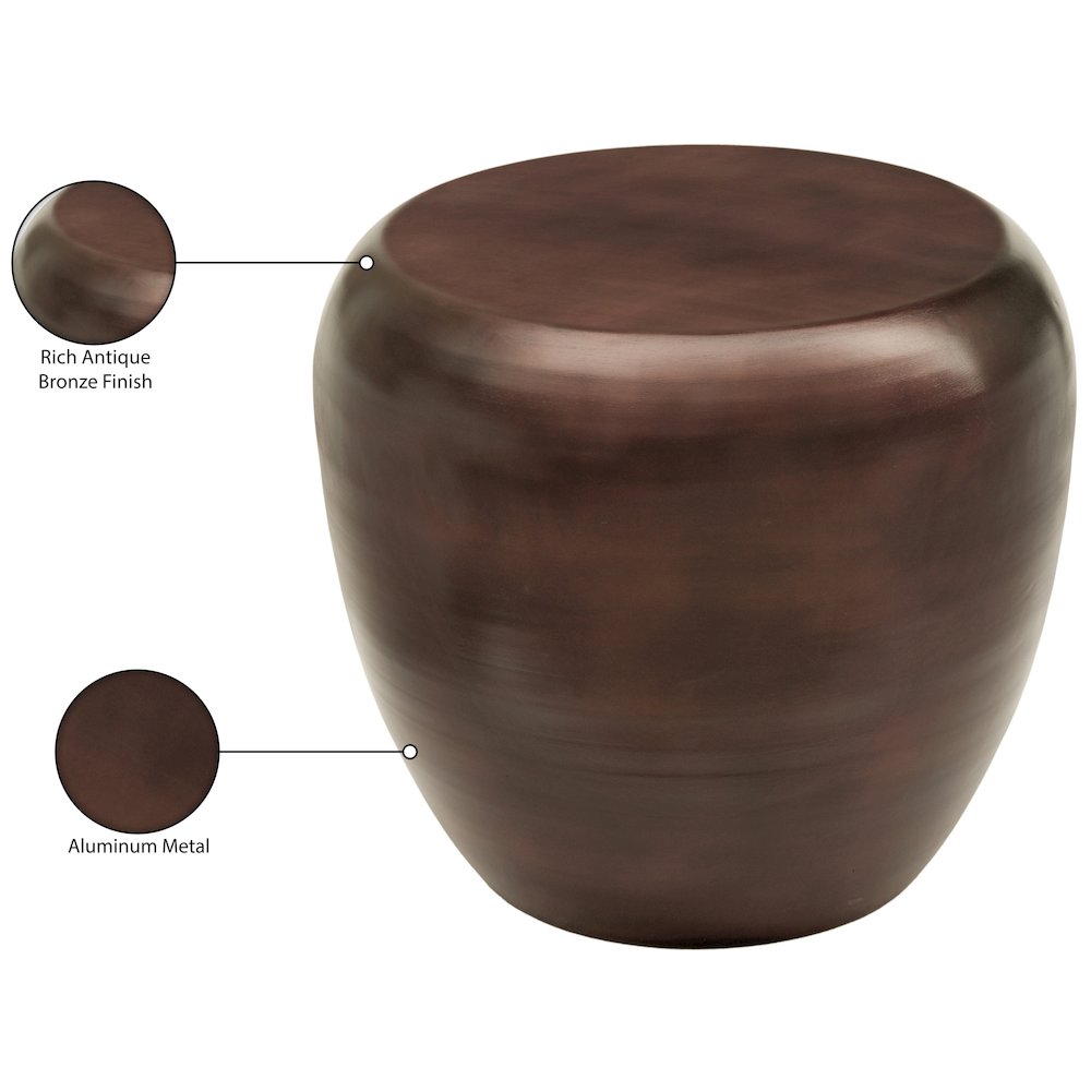 Capsule Brown Aluminum End Table