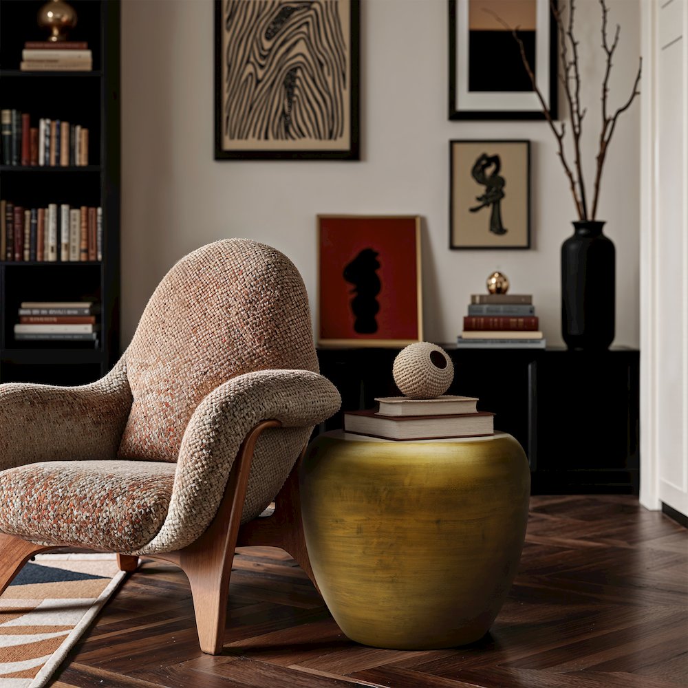 Capsule Gold Aluminum End Table