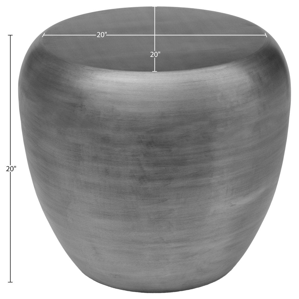 Capsule Silver Aluminum End Table