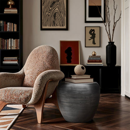 Capsule Silver Aluminum End Table