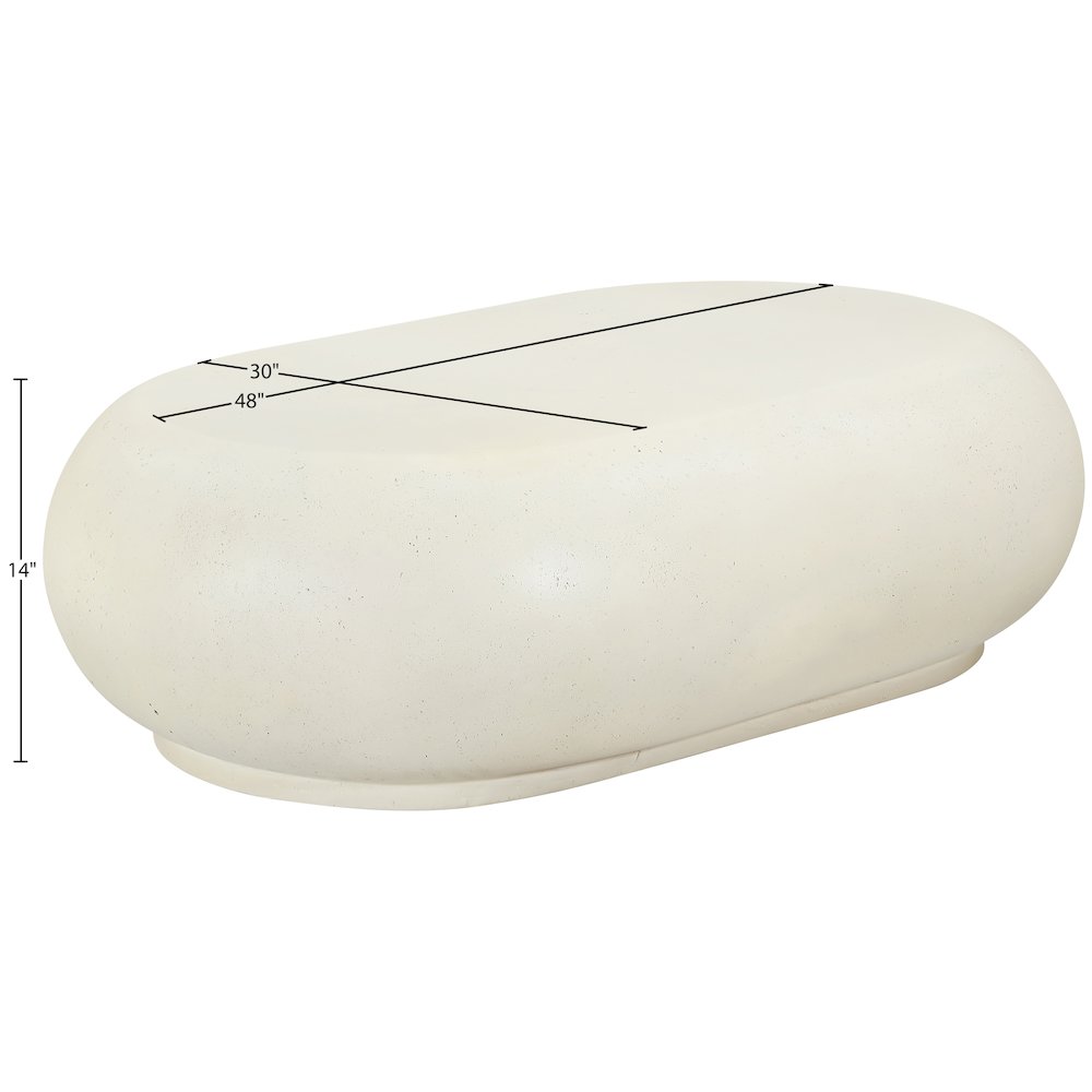Pebble Cream Concrete And Fiberglass Indoor / Outdoor Coffee Table