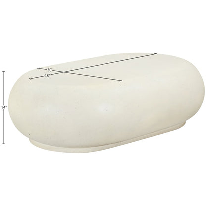 Pebble Cream Concrete And Fiberglass Indoor / Outdoor Coffee Table