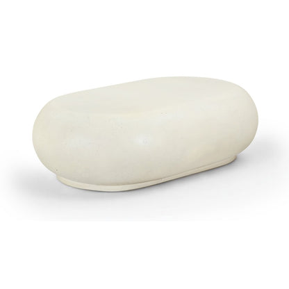Pebble Cream Concrete And Fiberglass Indoor / Outdoor Coffee Table