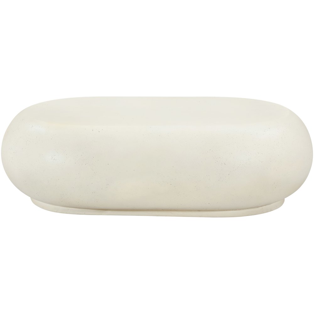 Pebble Cream Concrete And Fiberglass Indoor / Outdoor Coffee Table