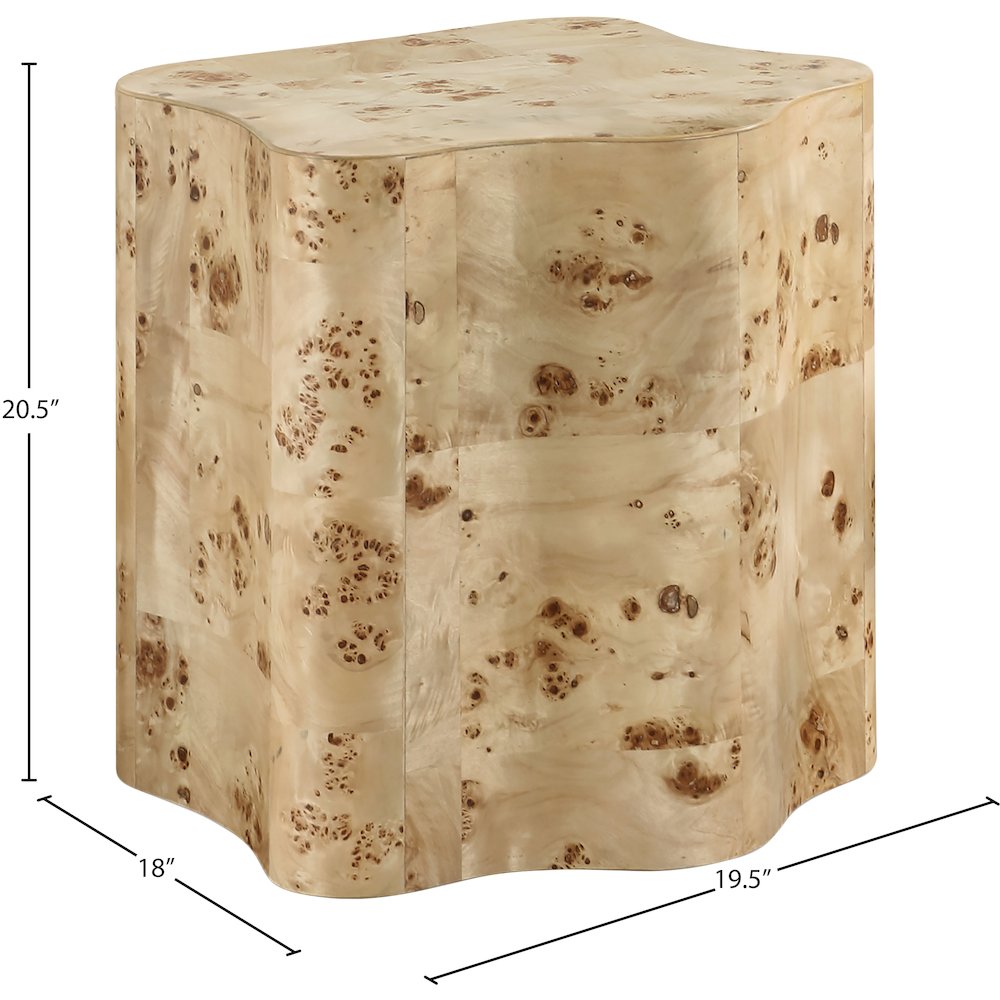 Zaire Natural Burl Wood End Table