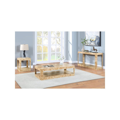 Reeves Natural Burl Wood End Table