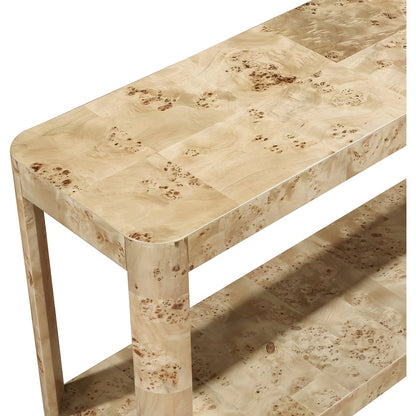 Reeves Natural Burl Wood Console Table