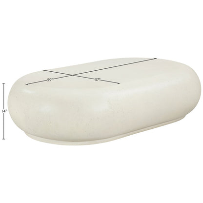 Pebble Cream Concrete And Fiberglass Indoor / Outdoor Coffee Table