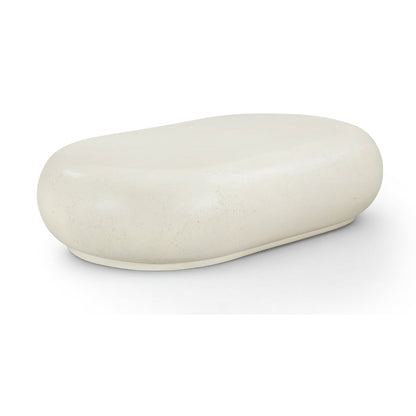 Pebble Cream Concrete And Fiberglass Indoor / Outdoor Coffee Table
