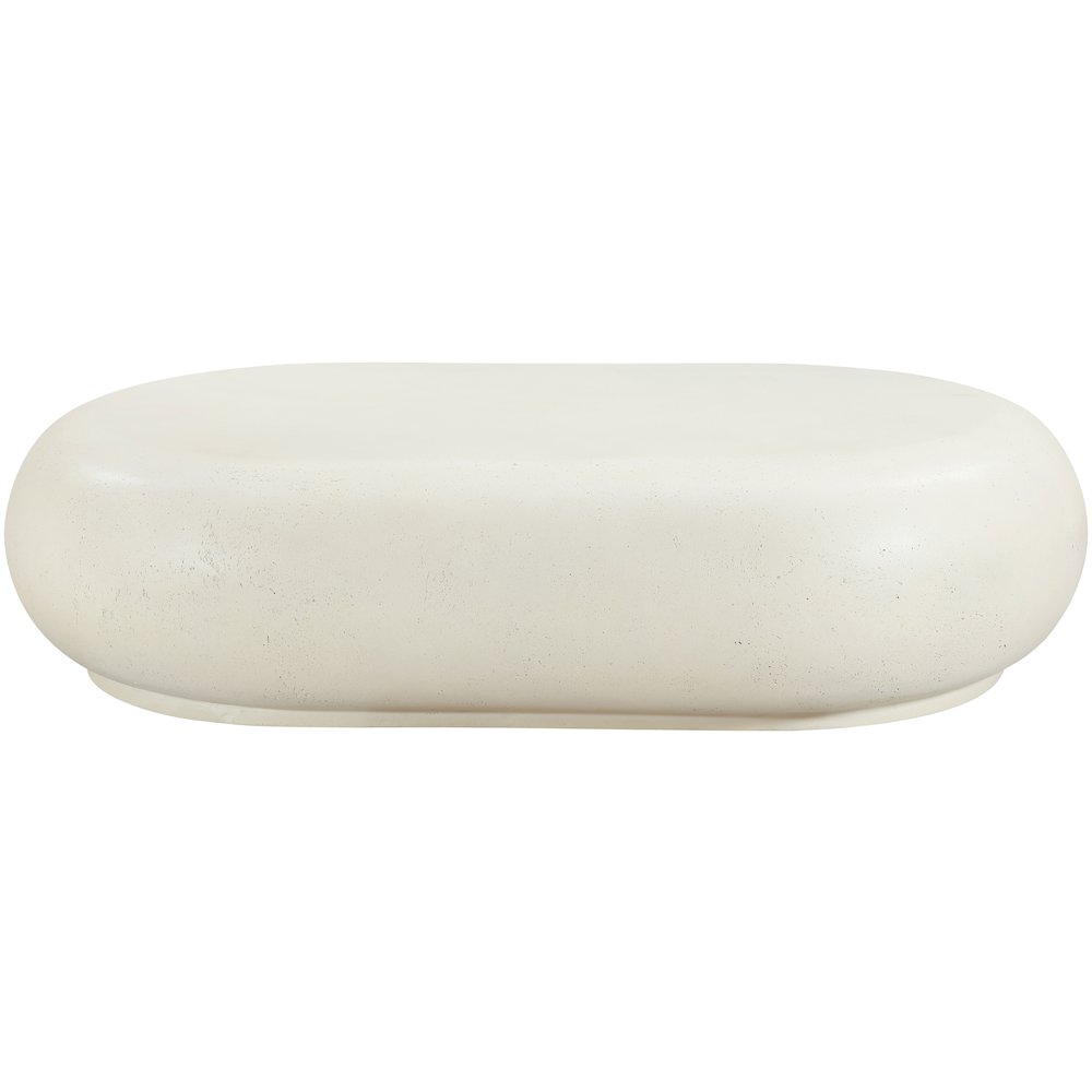Pebble Cream Concrete And Fiberglass Indoor / Outdoor Coffee Table