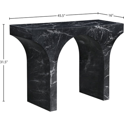 Pomezia Black Marble Finish Console Table