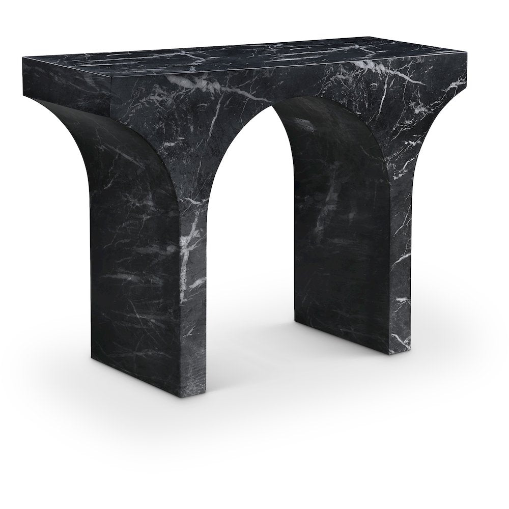 Pomezia Black Marble Finish Console Table
