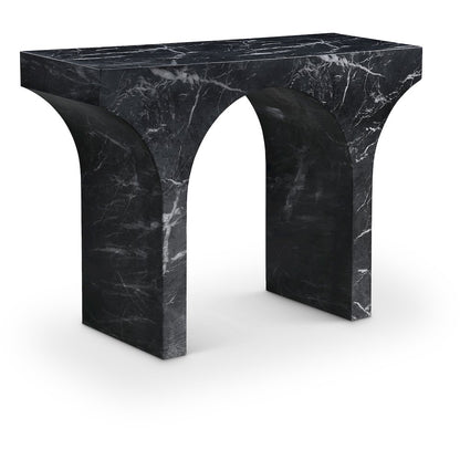 Pomezia Black Marble Finish Console Table