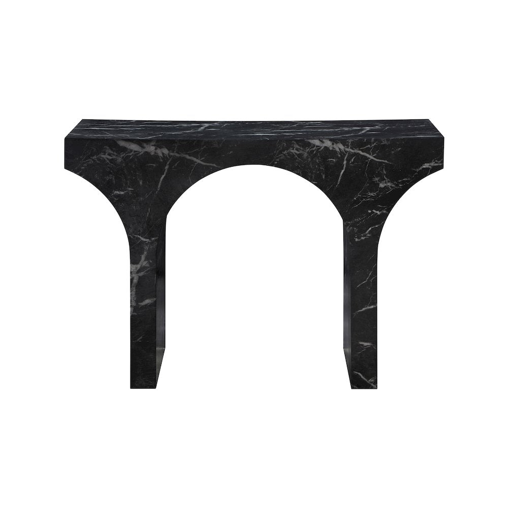 Pomezia Black Marble Finish Console Table