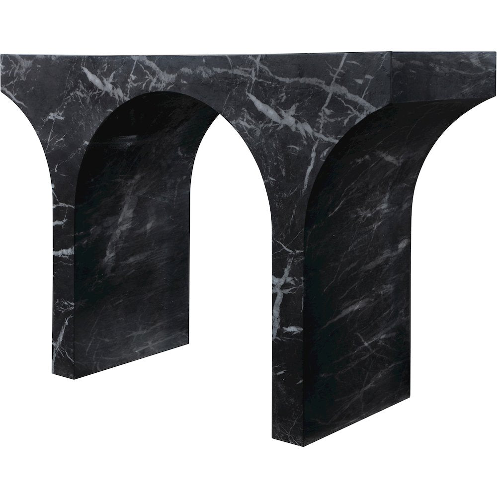 Pomezia Black Marble Finish Console Table