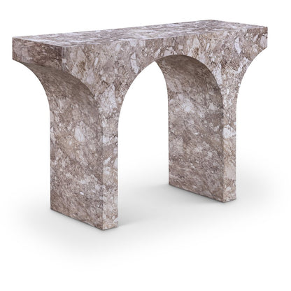 Pomezia Brown Marble Finish Console Table