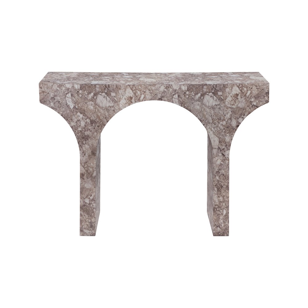 Pomezia Brown Marble Finish Console Table