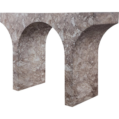 Pomezia Brown Marble Finish Console Table