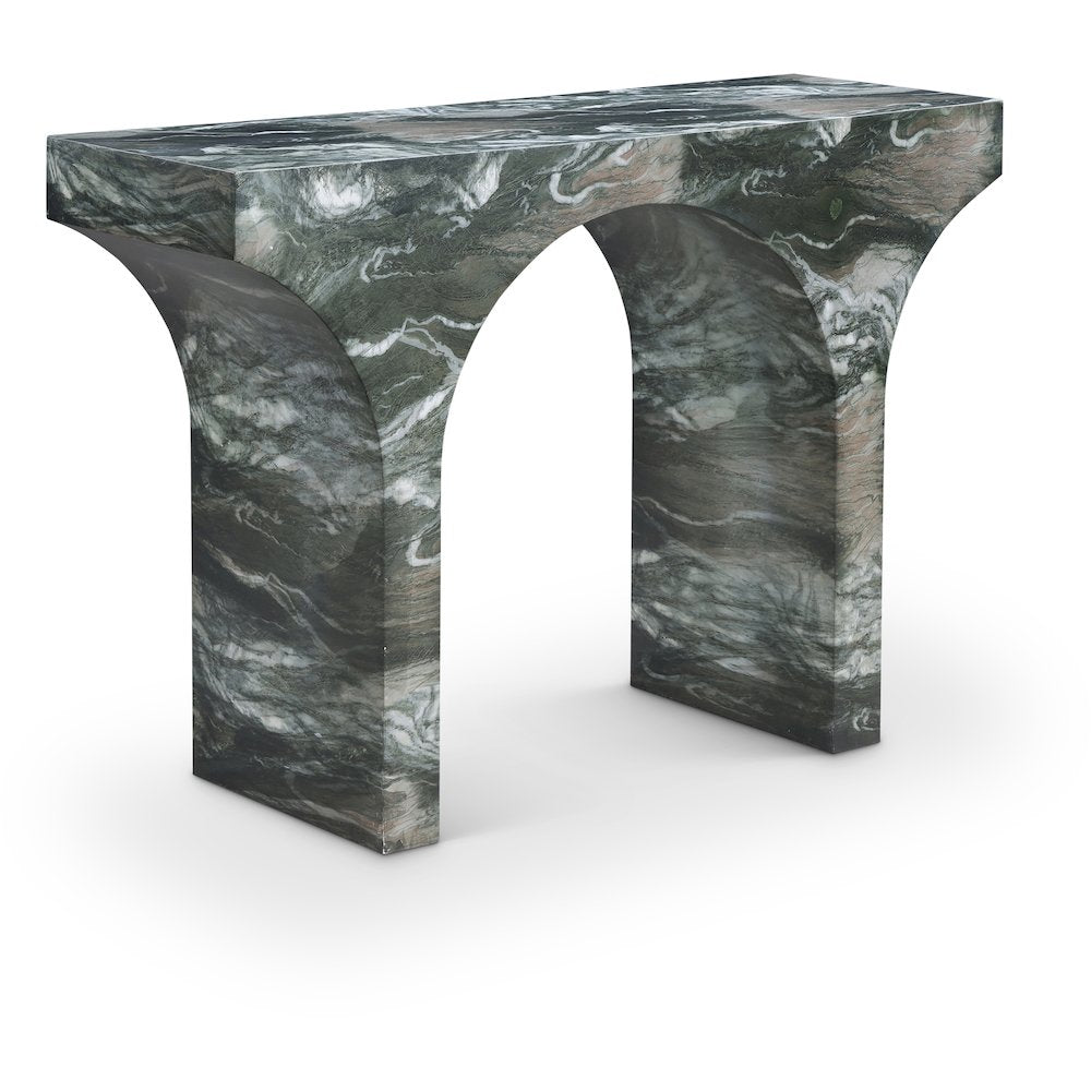 Pomezia Green Marble Finish Console Table