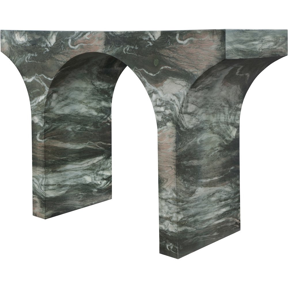 Pomezia Green Marble Finish Console Table