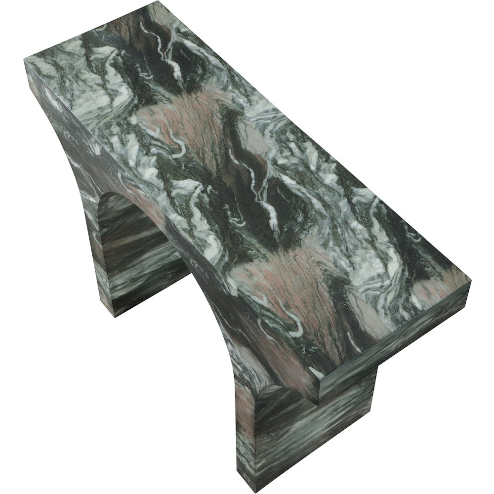 Pomezia Green Marble Finish Console Table