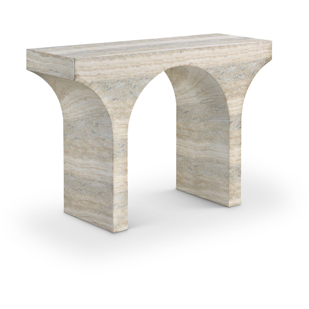 Pomezia Travertine Travertine Finish Console Table