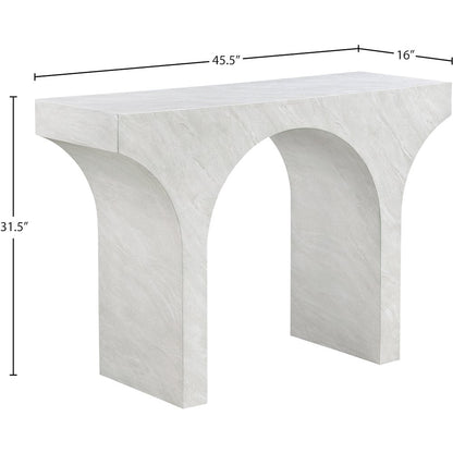 Pomezia White Marble Finish Console Table