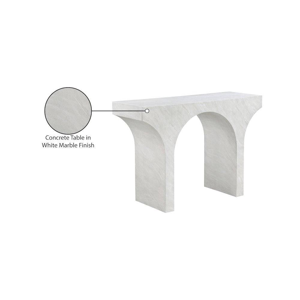 Pomezia White Marble Finish Console Table