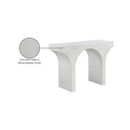 Pomezia White Marble Finish Console Table