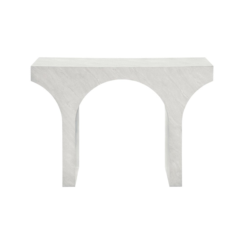Pomezia White Marble Finish Console Table