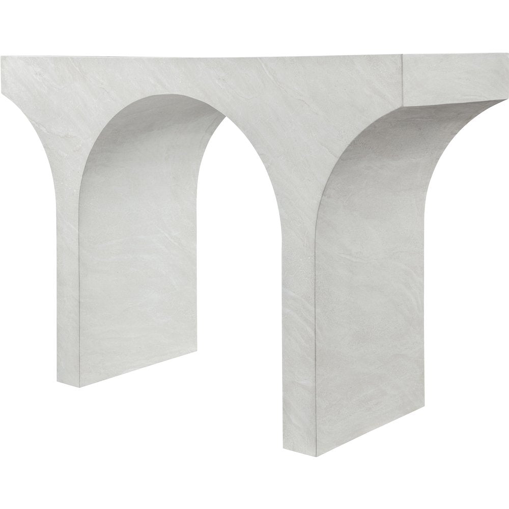 Pomezia White Marble Finish Console Table