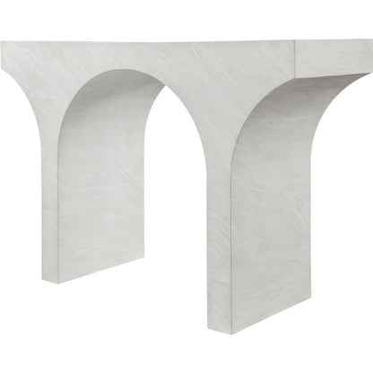Pomezia White Marble Finish Console Table