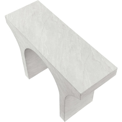 Pomezia White Marble Finish Console Table