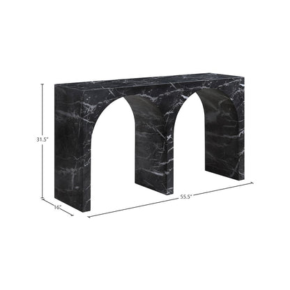 Faenza Black Marble Finish Console Table