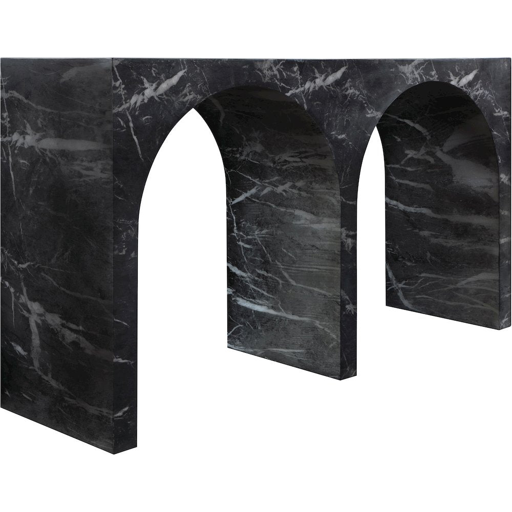 Faenza Black Marble Finish Console Table