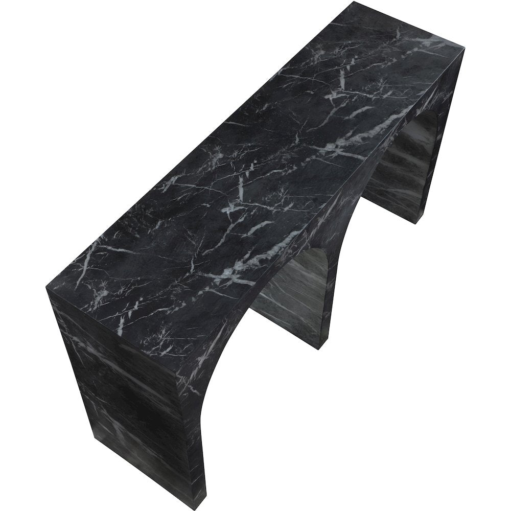 Faenza Black Marble Finish Console Table