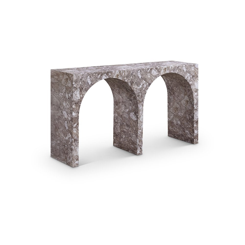 Faenza Brown Marble Finish Console Table