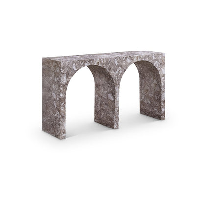 Faenza Brown Marble Finish Console Table