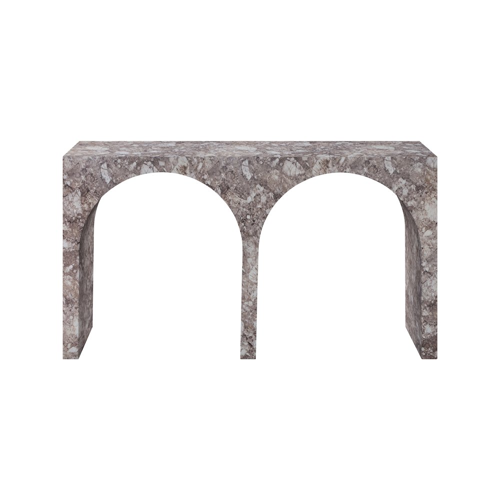 Faenza Brown Marble Finish Console Table