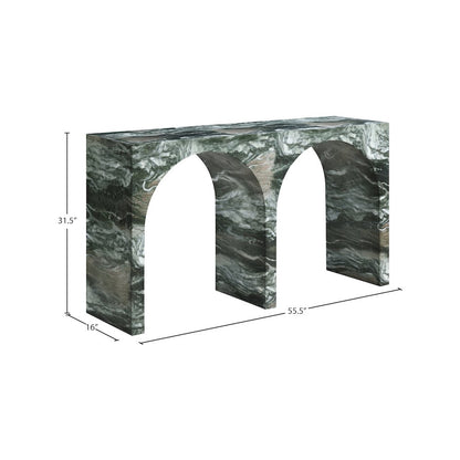 Faenza Green Marble Finish Console Table