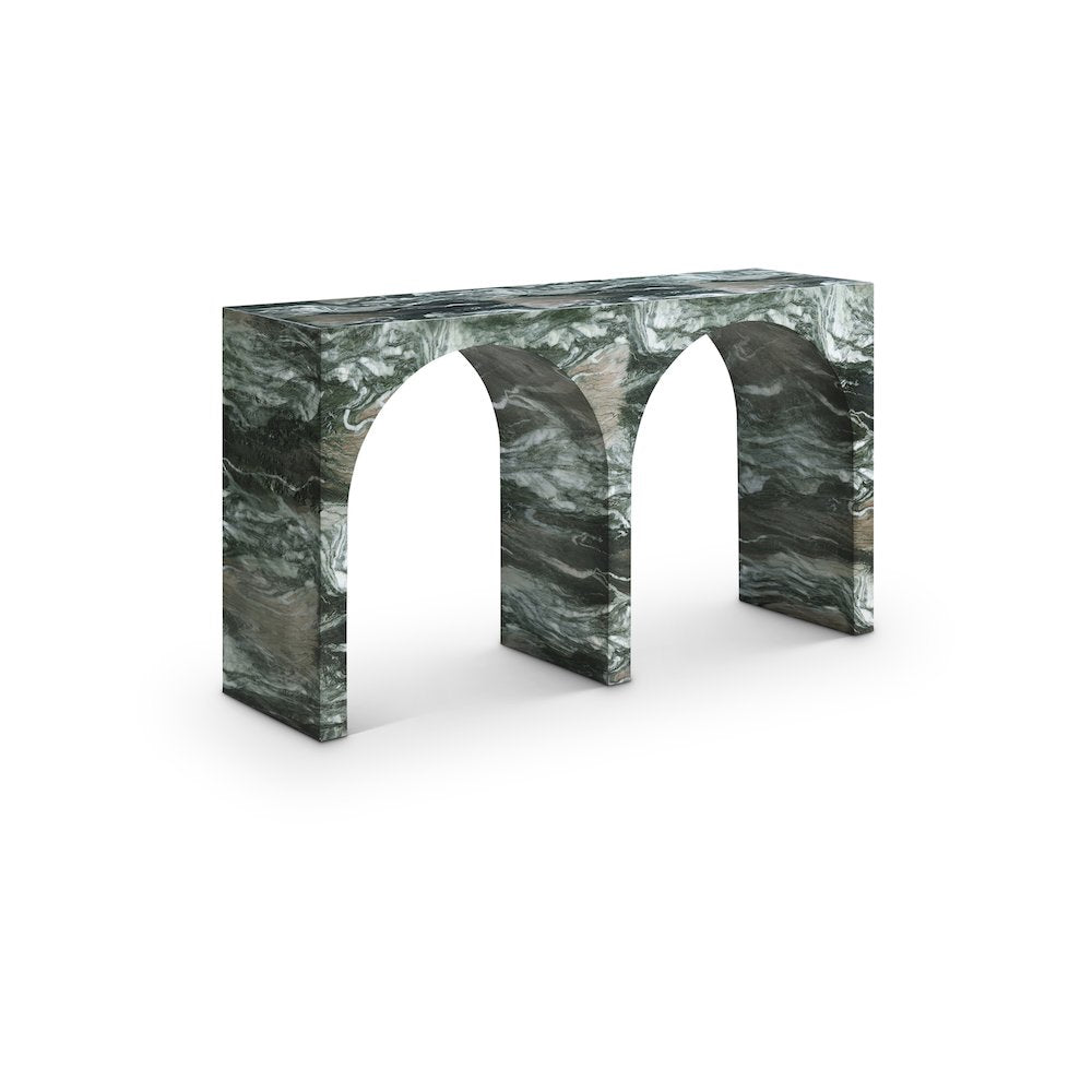 Faenza Green Marble Finish Console Table