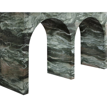 Faenza Green Marble Finish Console Table