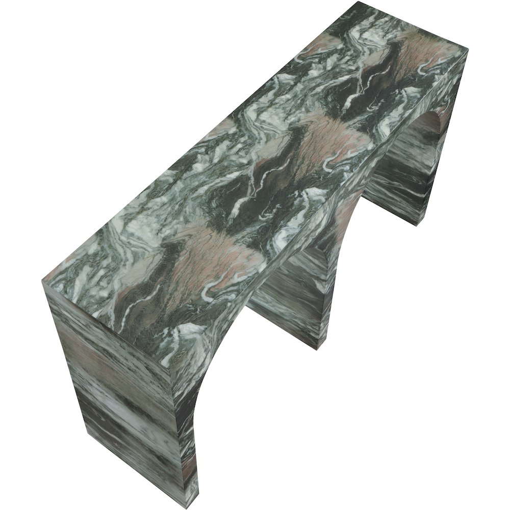 Faenza Green Marble Finish Console Table