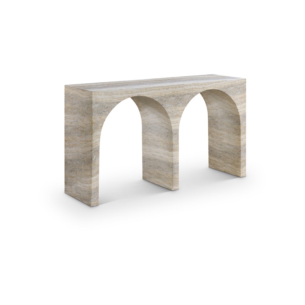 Faenza Travertine Travertine Finish Console Table