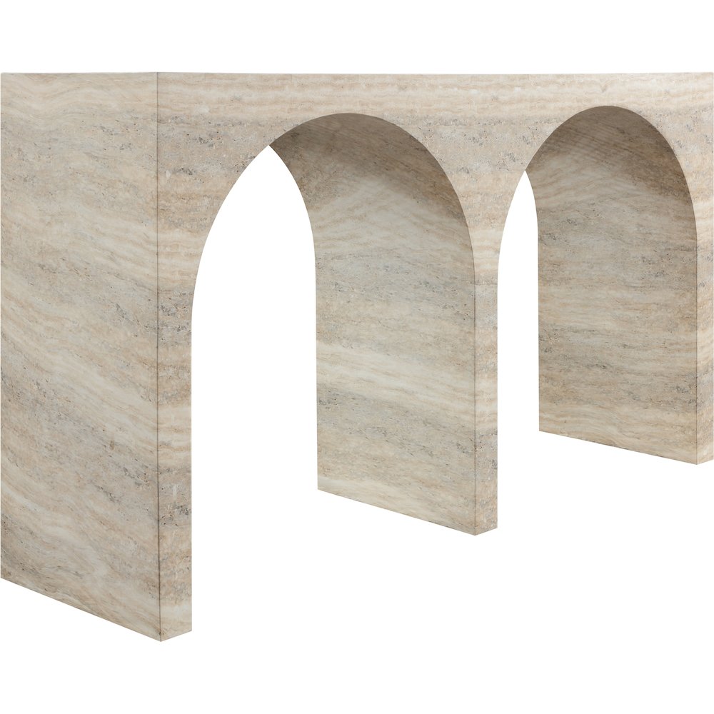 Faenza Travertine Travertine Finish Console Table