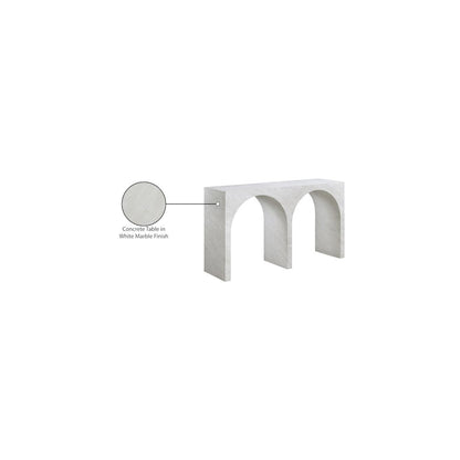 Faenza White Marble Finish Console Table