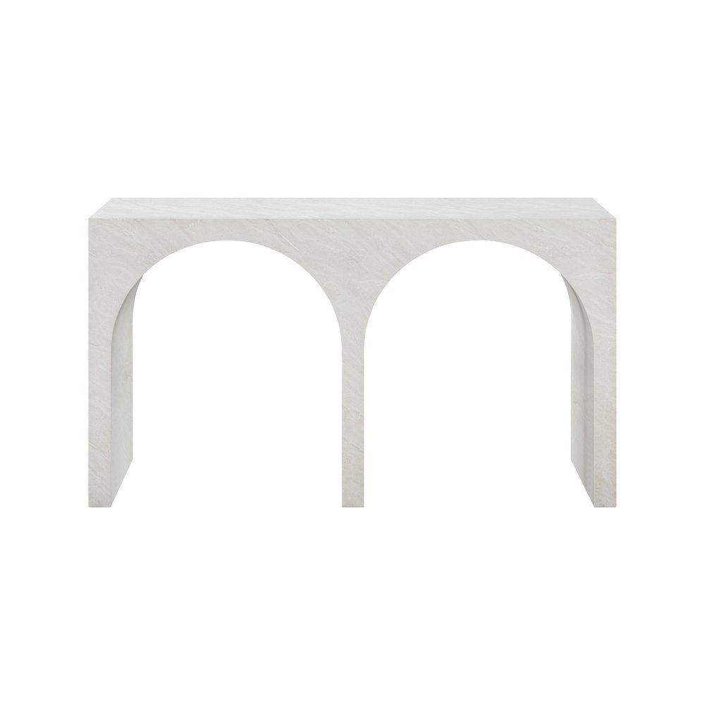Faenza White Marble Finish Console Table